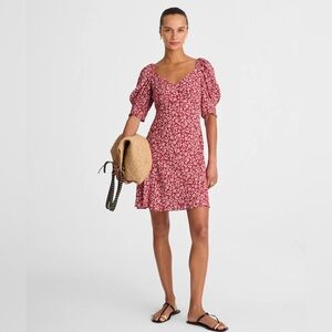 Madewell Red Floral Mini Dress size 6 NWT